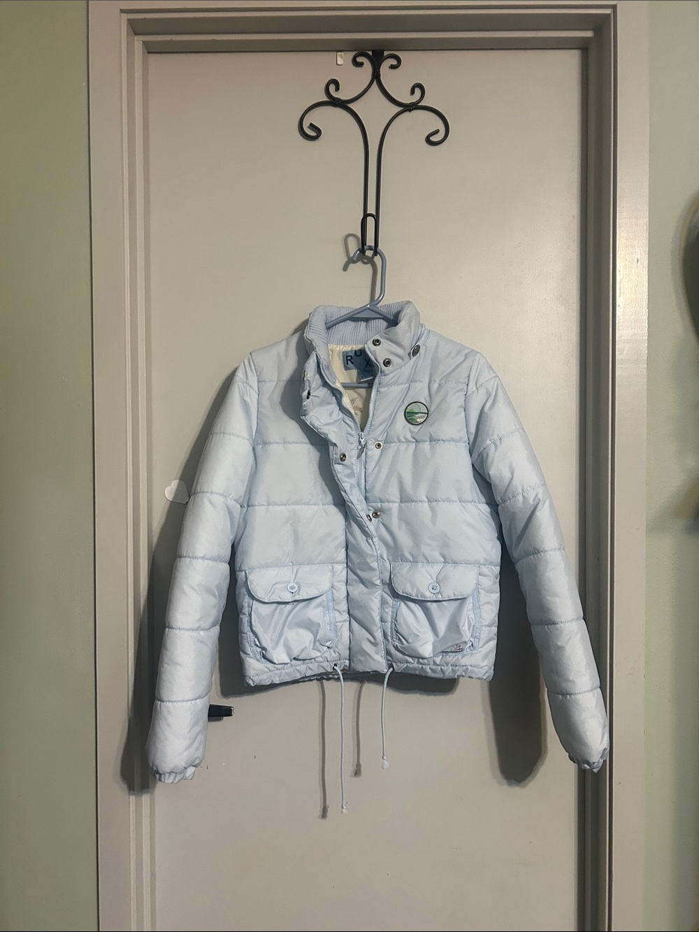 Roxy Light Blue Quilted Puffer Jacket